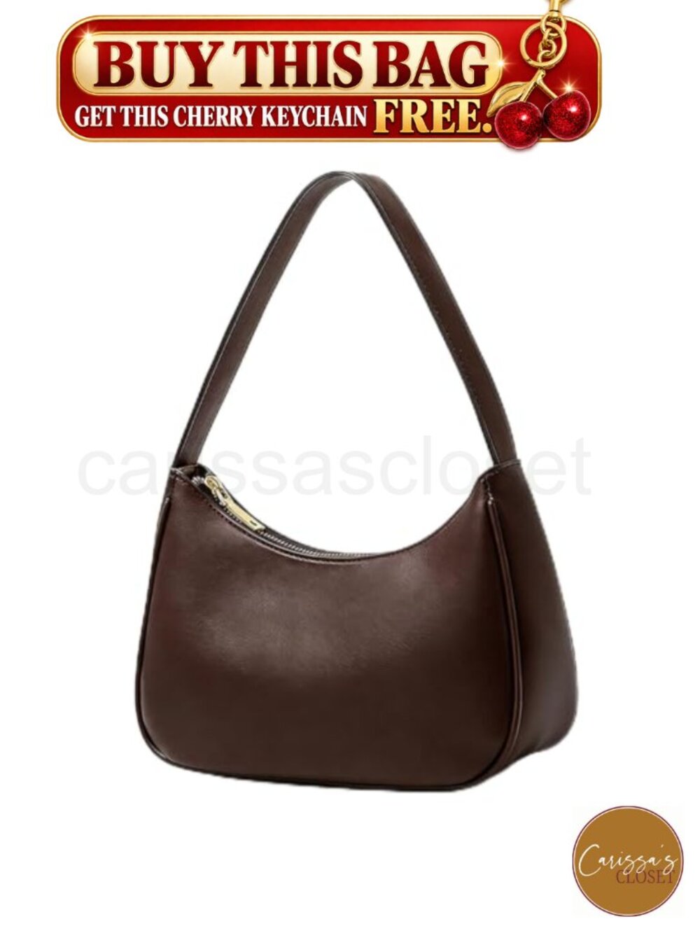 ✨ Crescent Hobo Shoulder Bag PU Faux Leather Mini Clutch Purse